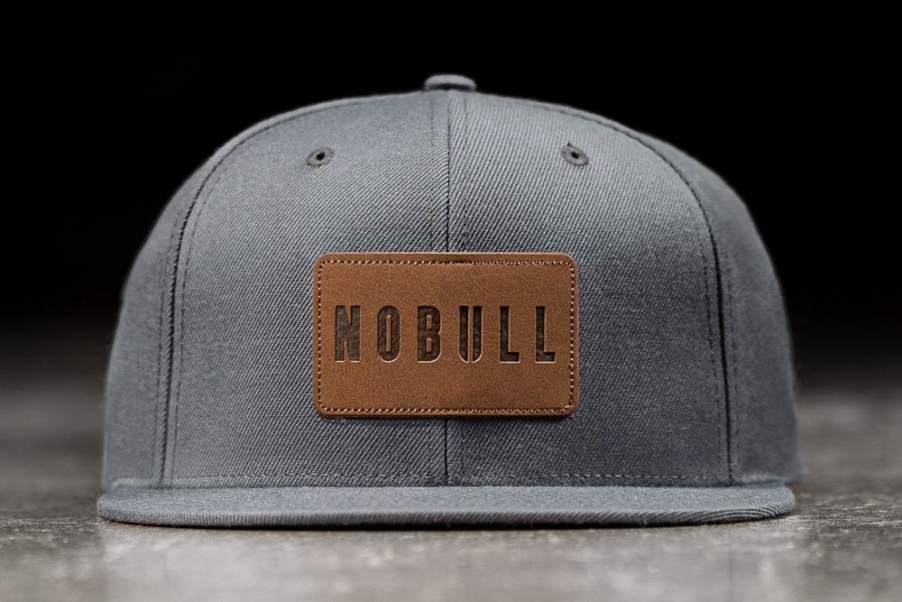 NOBULL Flat-Brim Snapback Hats - Steel - Ireland (1608SKNYF)